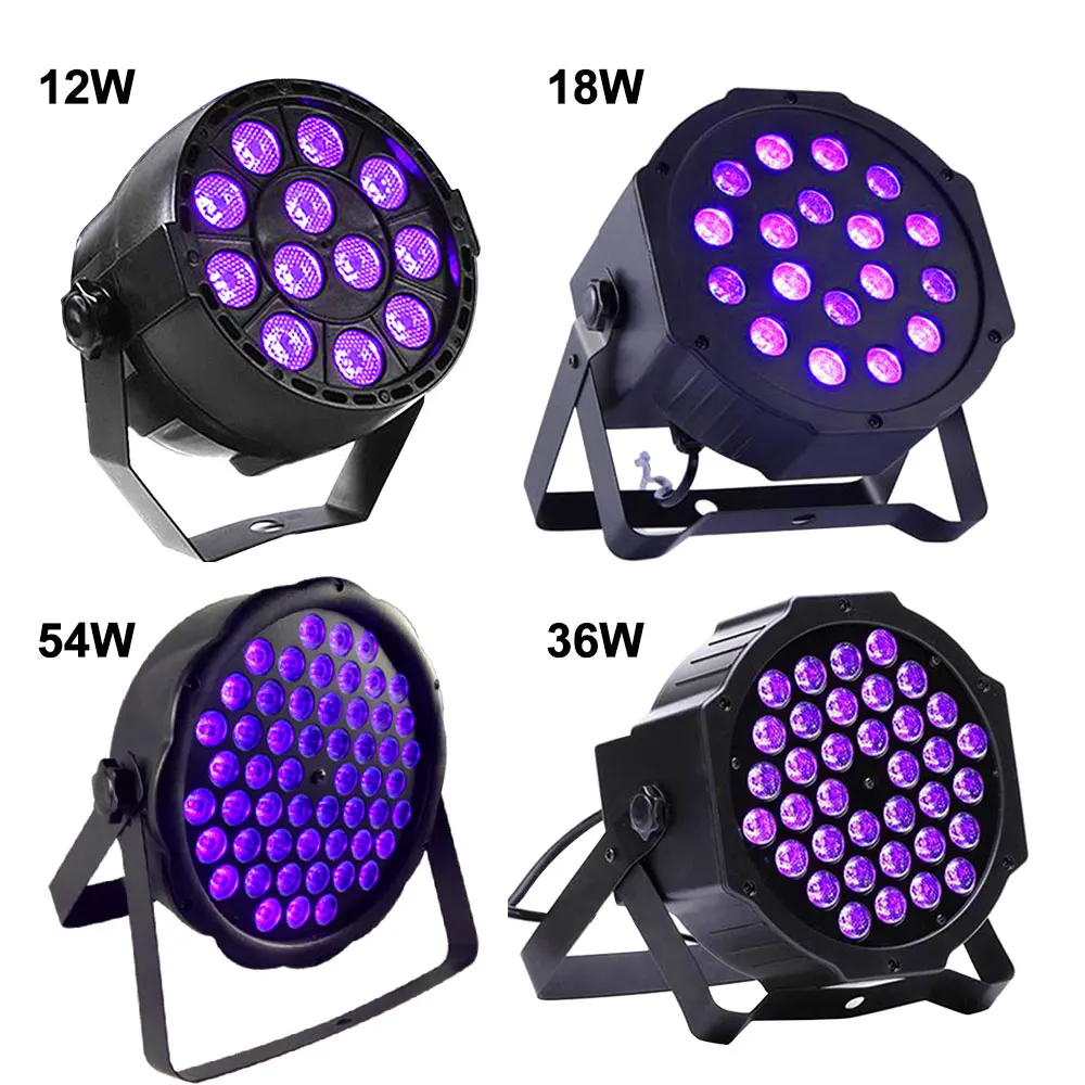 UV Light Ultraviolet LED Strobe Dimming Mini Stage Disco Lights Purple Lamp Projector DMX Blacklight for Small Party Pub DJ Club