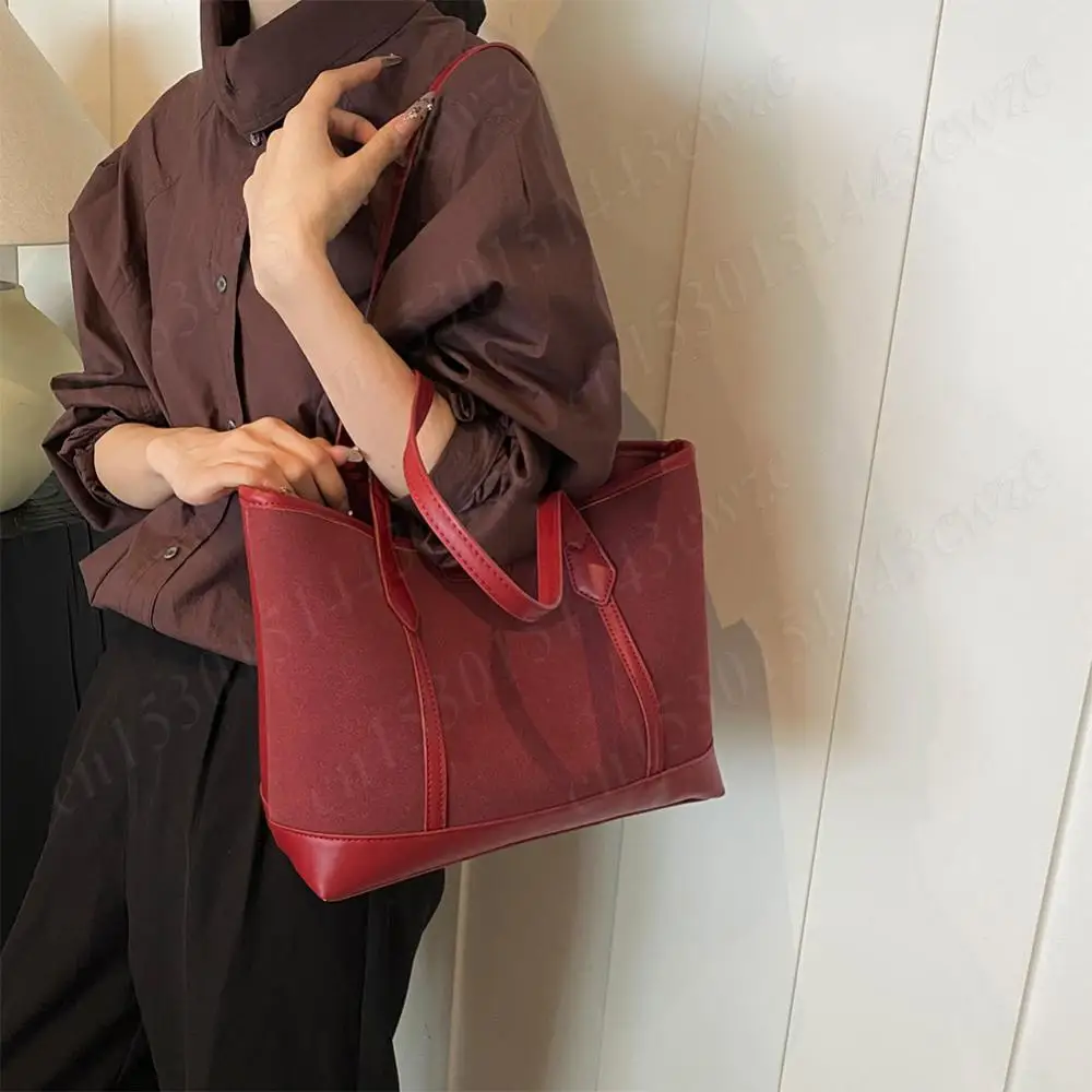 

Women Suede Shoulder Bag Faux Suede Tote Bag with Zipper Retro Underarm Bag Solid Color Commuter Bag Handbag Shopping Bag