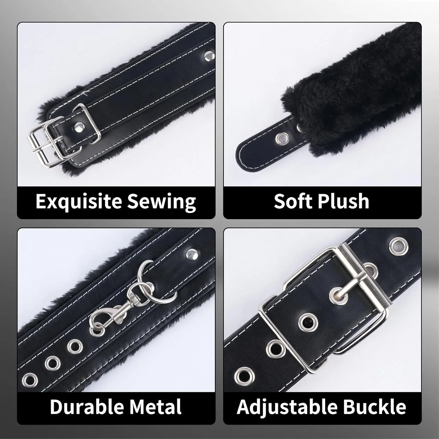 Restricciones de Bondage sexual BDSM, Collar de esposas ajustables, abrazaderas para pezones, Juguetes sexuales para juego de pareja, Cosplay, productos sexuales de autobondage