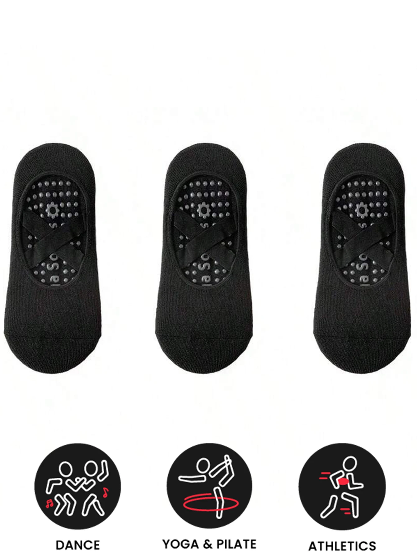 

3 пары, толстые женские носки для йоги, носки для пола для аэробики, носки для пилатеса