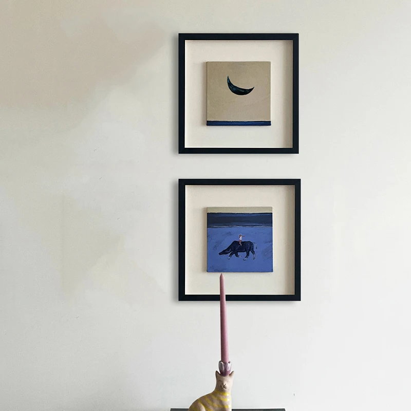 Exquisite home decor oil paintings, black solid wood frames, dining room decorations, art pieces, modern living room, bedroom, k