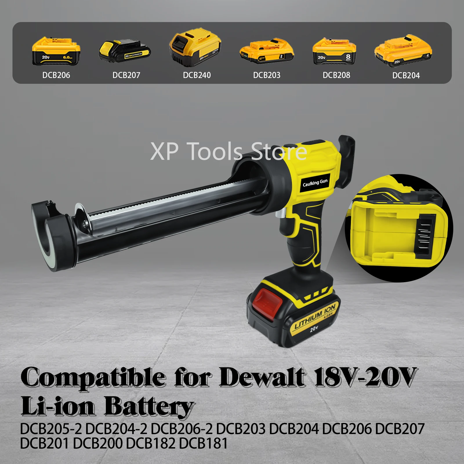 Cordless Caulking Gun Electric Silicone Gun 4 Adjustable Speed With LED Light Adhesive Gun For Makita/Dewalt/Milwaukee Battery