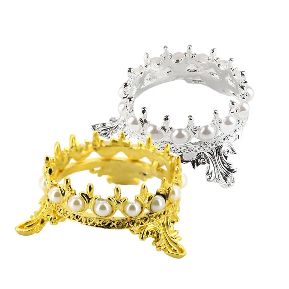 2Pcs Nail Art Pen Holder Classic Pearl Crown Manicure Brush Rack Stylish Nail Coloring Beauty Storage Tool Manicure Pen Holder