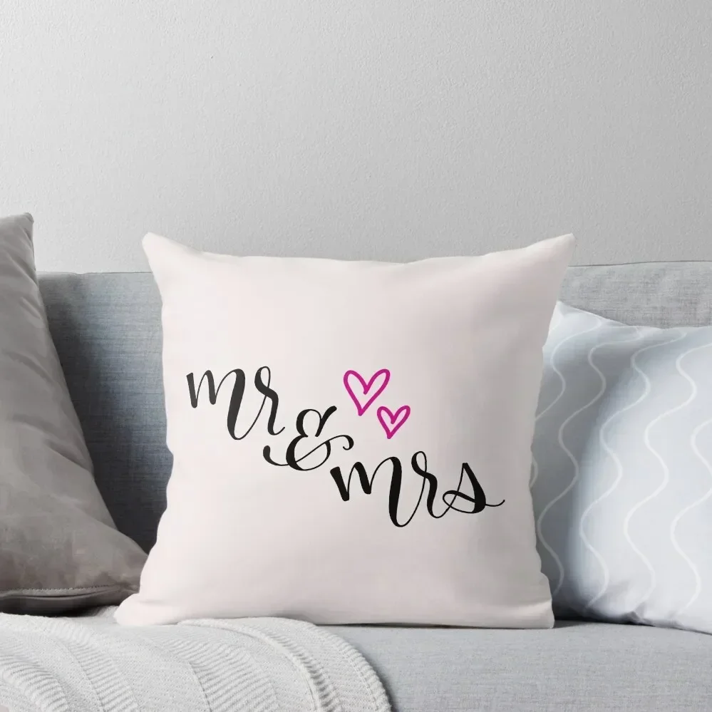 

Mr & Mrs Hand Lettering Throw Pillow Pillow Decor Cushion Cover For Sofa pillow