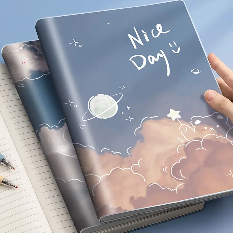 A4 Cloud Plastic Sleeve Notebook High-Value Students High School Junior High School Hand Account Diary Notepad