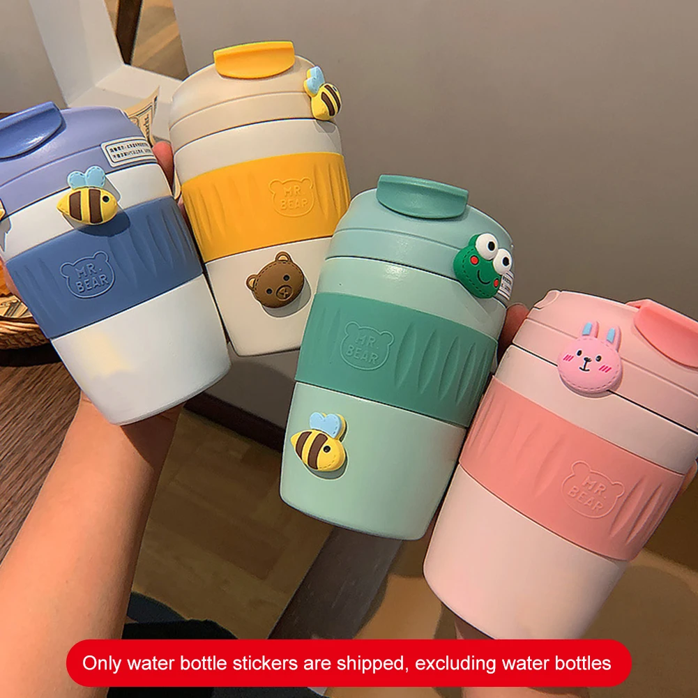 4 قطعة ثلاثية الأبعاد DIY بها بنفسك الكرتون ملصق مقاوم للماء الثلاجة الهاتف غلاية كتاب ملصقات لطيف زجاجة الديكور كوب ماء الملحقات