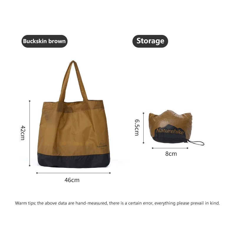 Naturehike Umweltschutztasche Bergtyp Tragbare Outdoor Camping Klappbare Handgepäck Multifunktionale Aufbewahrungstaschen – Detail 13