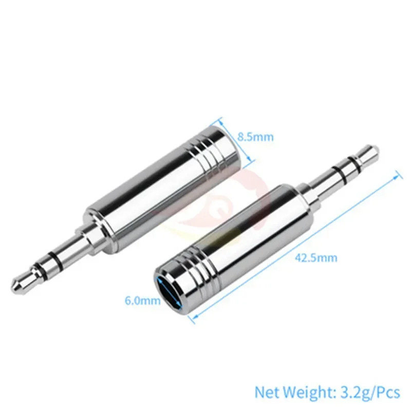 Rhodium Plated 3.5 Jack 3 Pole Headphone Plug HiFi Audio Connector Solder DIY 6mm Earphones Cable Black Silver