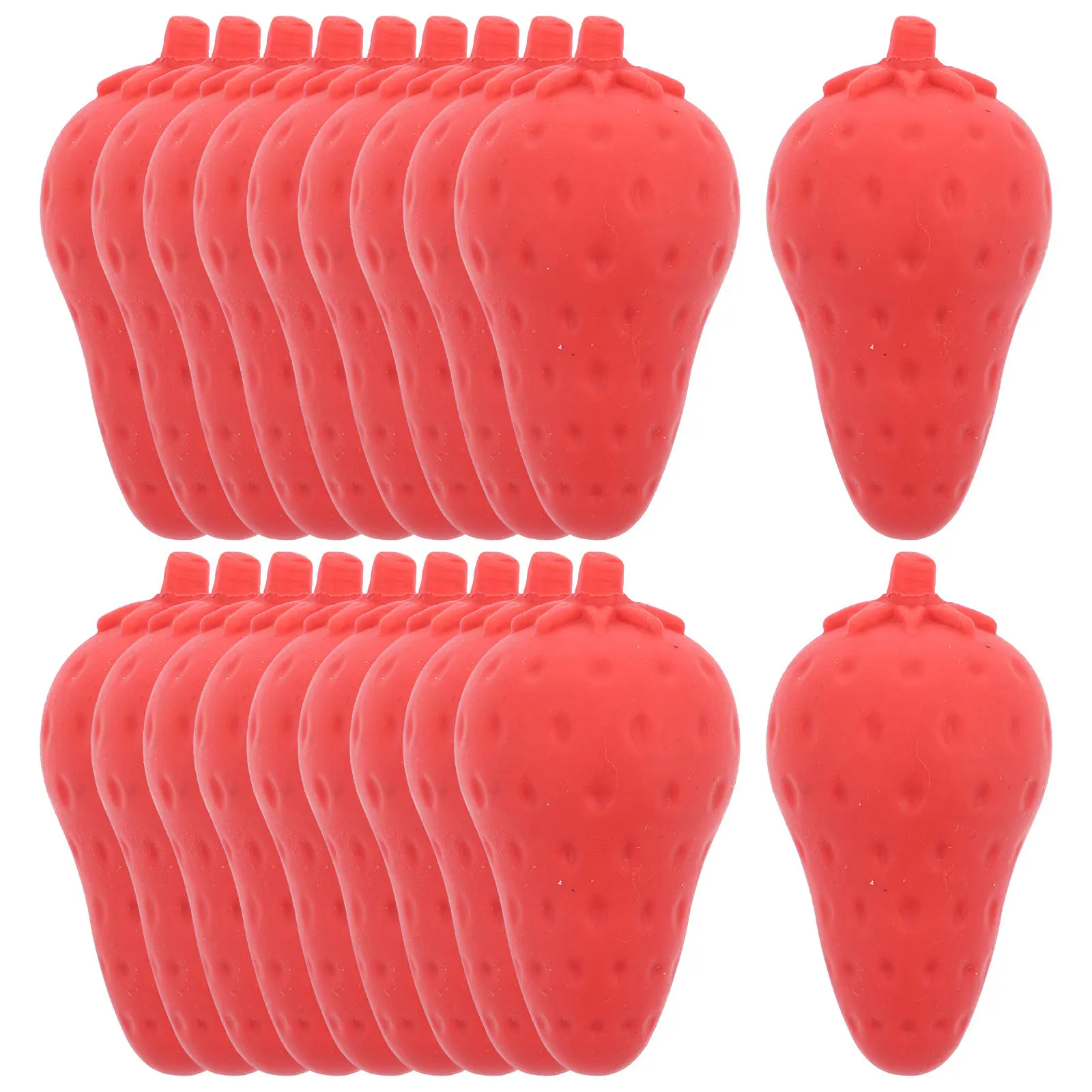 

20pcs Art Erasers For Kids Cute Strawberry Shaped Creative Rubber Correction Supplies Bulk Classroom Rewards Students Stationery