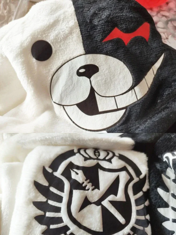 Danganronpa Monokuma Plushie Hoed Konijn In Beanie Zachte Handschoenen Sjaal Oorbeschermers Cap Zwart Wit Beer Hoofddeksels Cosplay Rekwisieten Geschenken