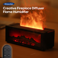 Simulated Fireplace Diffuser Aroma  Essential Oil Air Humidifier with Timer Remote & Colorful Night Light for Home Creative Gift