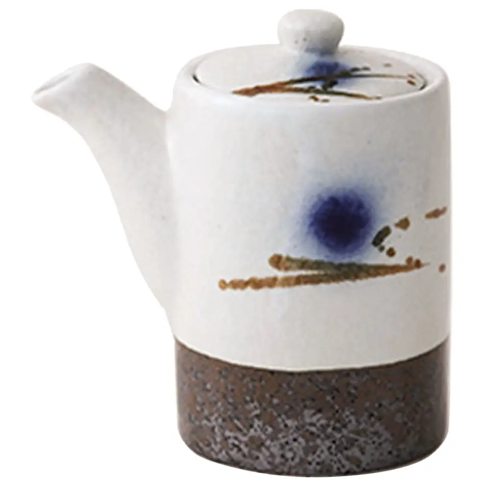Ceramic Sauce Dispenser for Soy Sauce Vinegar Oil Dressing Handmade Smooth Texture Non-Drip Spout Kitchen Restaurant Bar Party