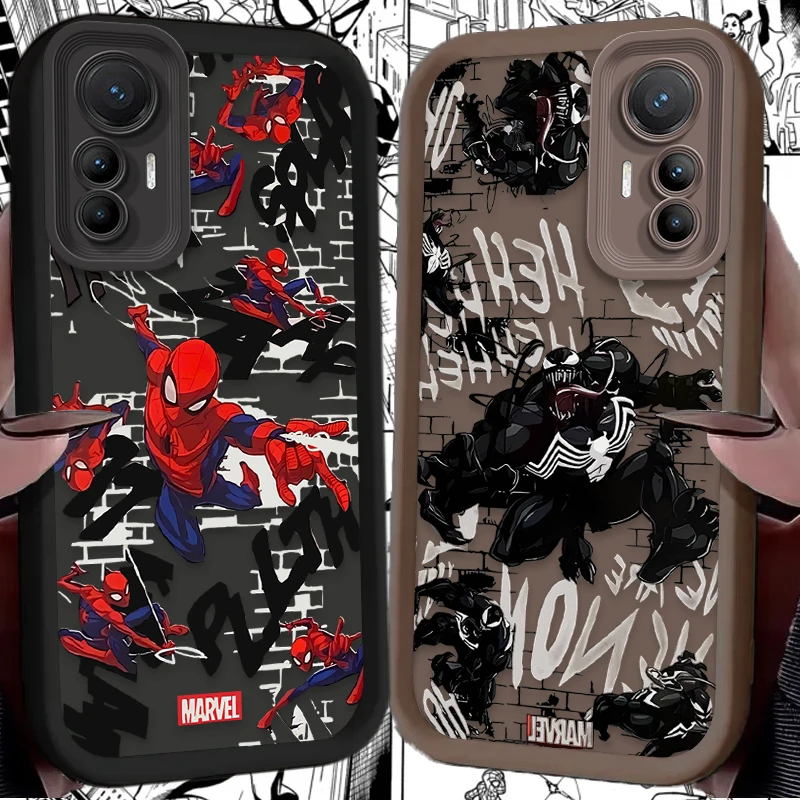 Marvel Spider Man Venom Case for Xiaomi 14T 12T 13T 11T 13 12 11 Lite 5G NE POCO X6 X5 F6 F5 F3 X4 GT X3 NFC M5S M6 Pro 4G Cover