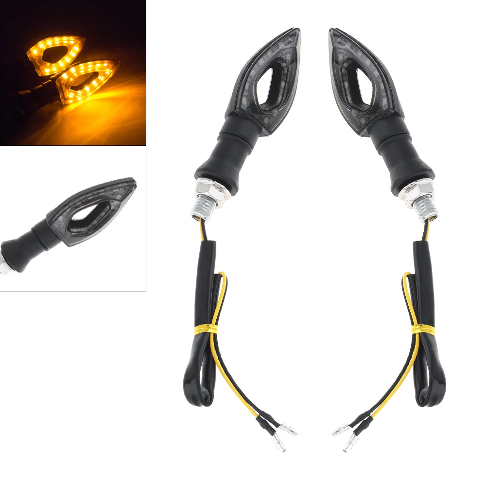 

2pcs 12V Heart Type Motorcycle Turn Signal Light Amber Yellow Light Indicator LED Energy Saving Blinkers Flasher for Off road