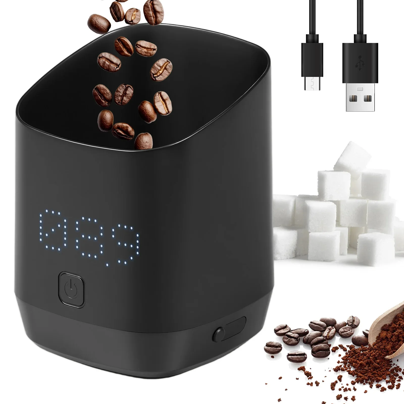 Electronic Coffee Scale Digital Coffee Bean Dosing Cup with LED Display USB High Precision Espresso Measurer Cups Easy Cleaning
