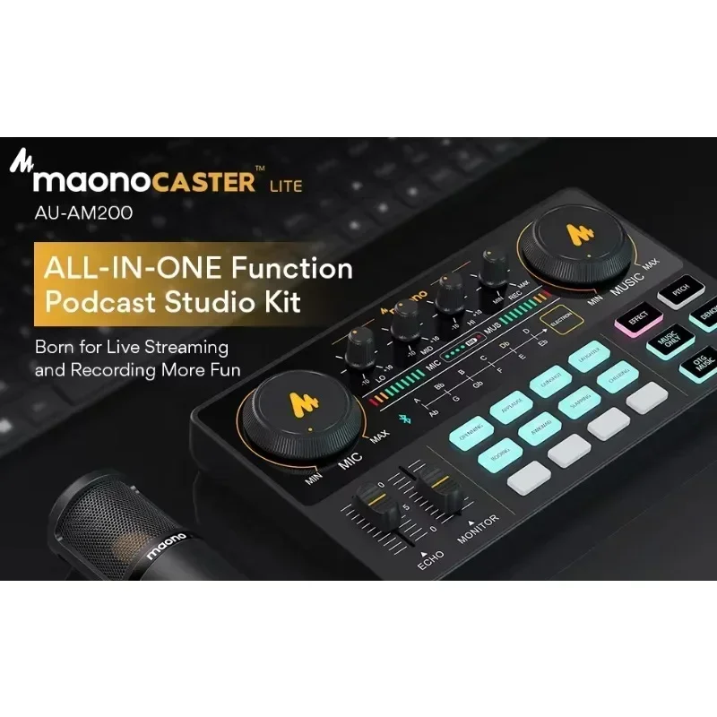 In stock MAONOCASTER Audio Interface Recording Studio Sound Card Audio Interface Multi-Channel Mixing Streaming Sound C