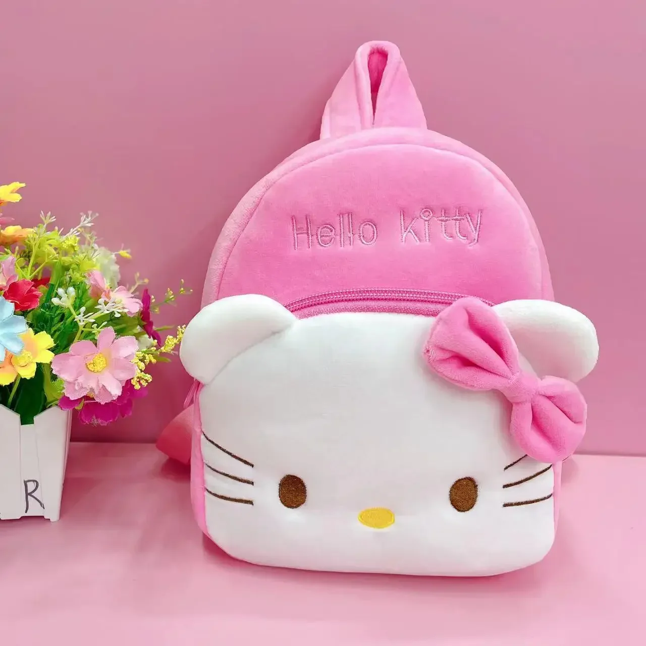 Sanrio Hello Kitty Melody Children's Backpack Cartoon Cute Plush Doll Kindergarten Girls Large Capacity Lightweight School Bag