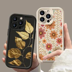 Petal Leaf Diagram Silicone Phone Case For iPhone 16 15 14 Pro Max 12 13 ProMax 11 XR XS X SE2 7 8 14 Plus Shockproof Soft Cover
