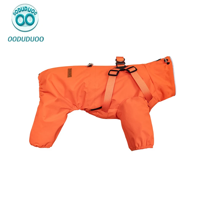 ‌ ‌ OODUDUOO imperméable pour chien, chaleur d'hiver, coupe-vent, couverture à 4 jambes, gilet réfléchissant, col haut, manteau pour animaux de compagnie pour petites/grands races
