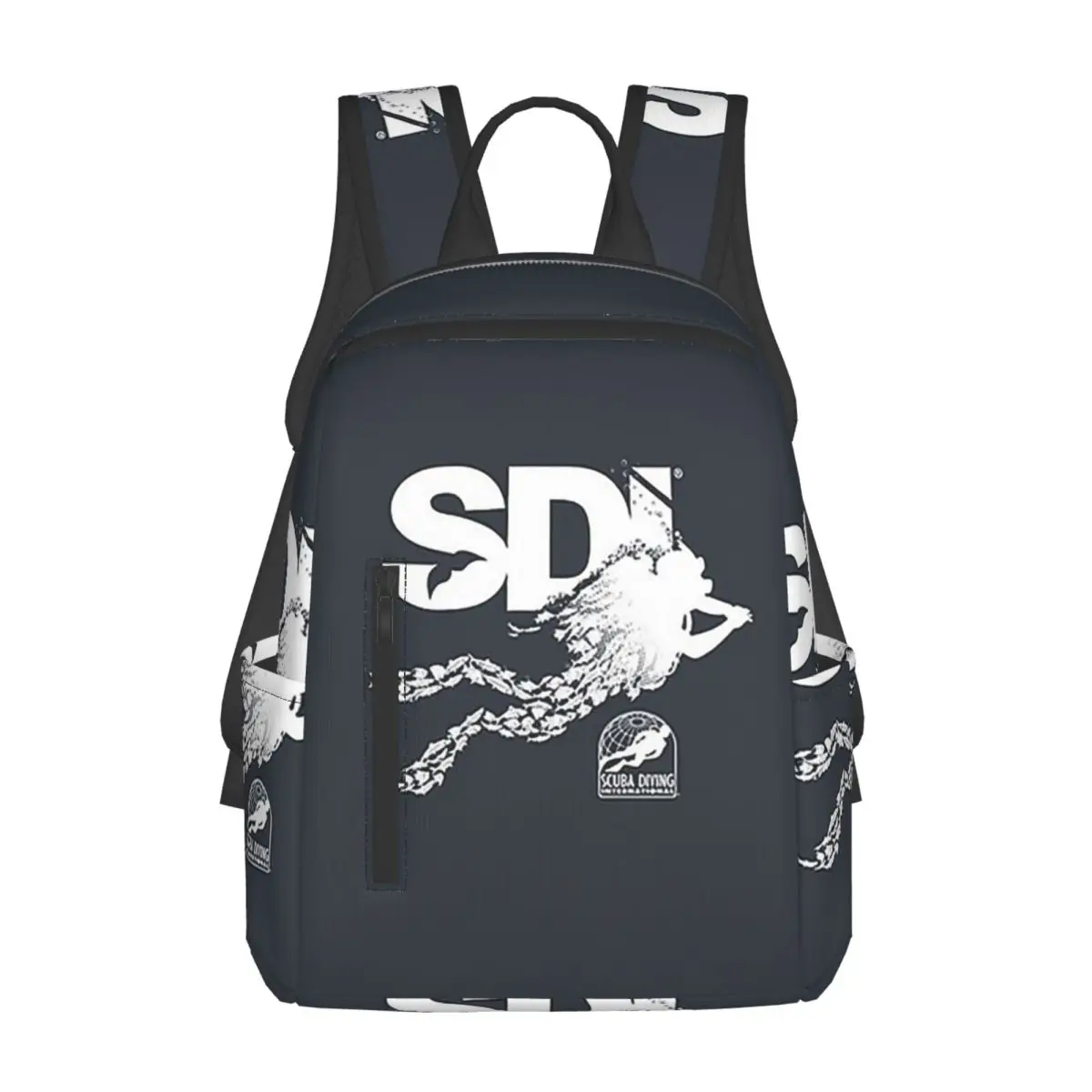 Scuba Diving International (SDI)- Scuba Fish Diver Backpack Daypack Boys Girls BookBag School Bag Shoulder Bags for Men Women