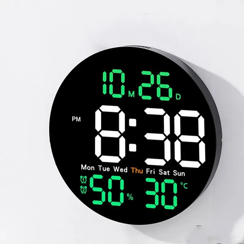 Orologio da parete digitale grande a LED da 10 pollici con telecomando temperatura umidità data settimana Display conto alla rovescia orologio Home