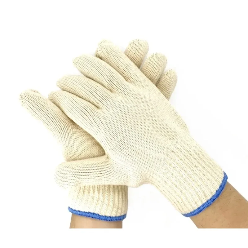 Guantes gruesos de algodón 500 Celsius, manoplas súper resistentes al calor, antiquemaduras, a prueba de calor, seguridad para horno y cocina, color blanco, alta calidad