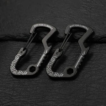 1/2/5pcs Outdoor Backpack Carabiner Multifunctional Print D Ring Spring Hook Metal Water Bottle Clip Aluminum Quick Release