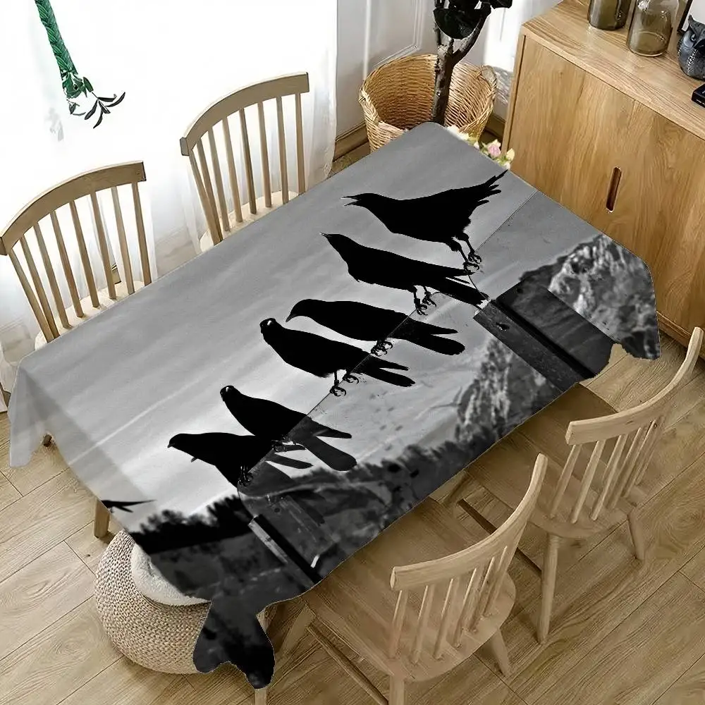 Mantel de cuervos de árbol de montaña blanco y negro, telón de fondo para fotografía, equipo de estudio, accesorios de decoración del hogar