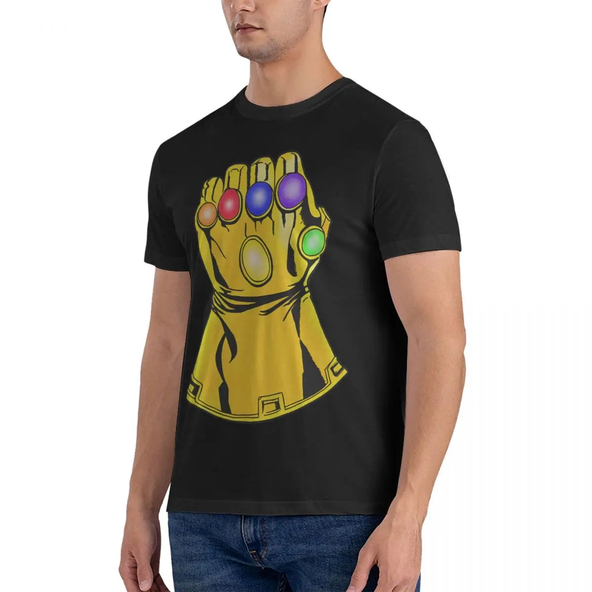 Men's T-Shirt Infinity Gauntlet Funny Pure Cotton Tees Short Sleeve Marvel Iron Man T Shirts Round Collar Clothing Gift Idea