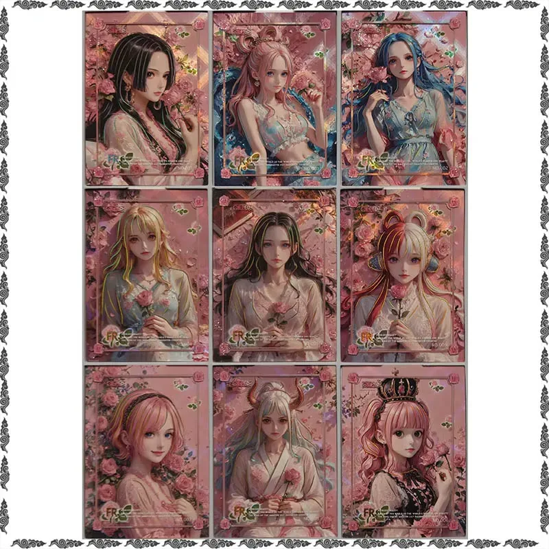anime-one-piece-rare-fr-game-collectible-card-hancock-shirahoshi-vivi-nami-robin-uta-reiju-yamato-toys-for-man-birthday-present