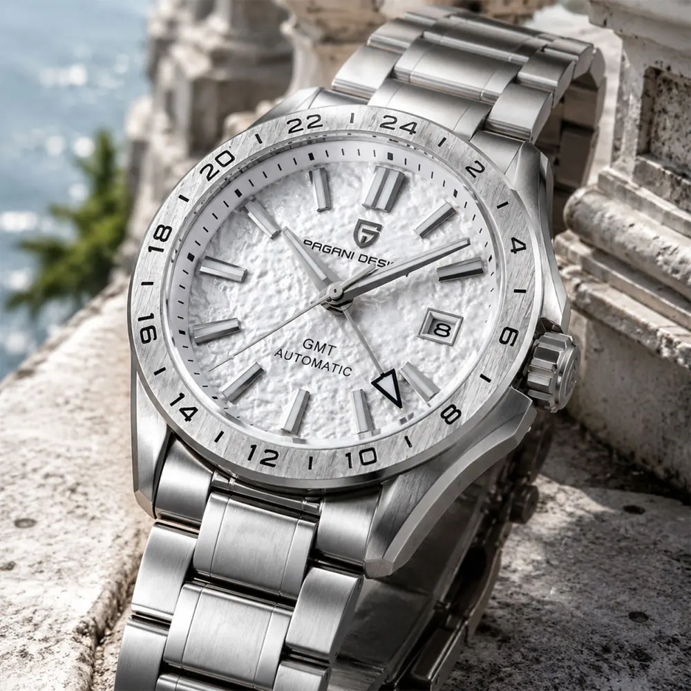 New GMT Watch PAGANI DESIGN Mechanical Watch Stainless Steel Waterproof Men Wristwatch Top Brand Sapphire Glass Watches Man Gift