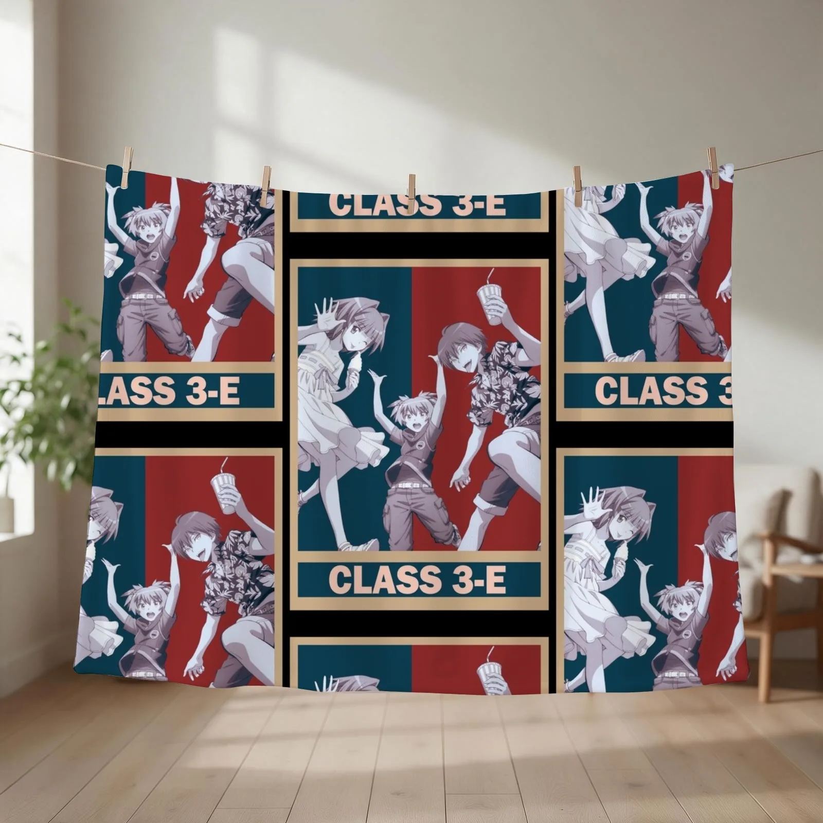 Assassination Classroom Vintage Vector Design Throw Blanket Retros Thins warm winter Thermal Blankets
