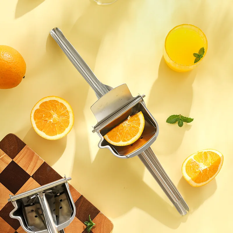 Manual juicer for oranges, lemons, and pomegranates, stainless steel, home kitchen fruit juicing tool
