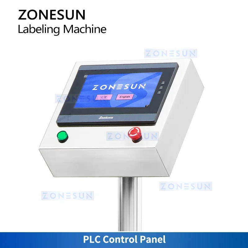 ZONESUN ZS-TB890 Automatic Reel-to-Reel Label Counter with Label Applicator and Rewinder Machine