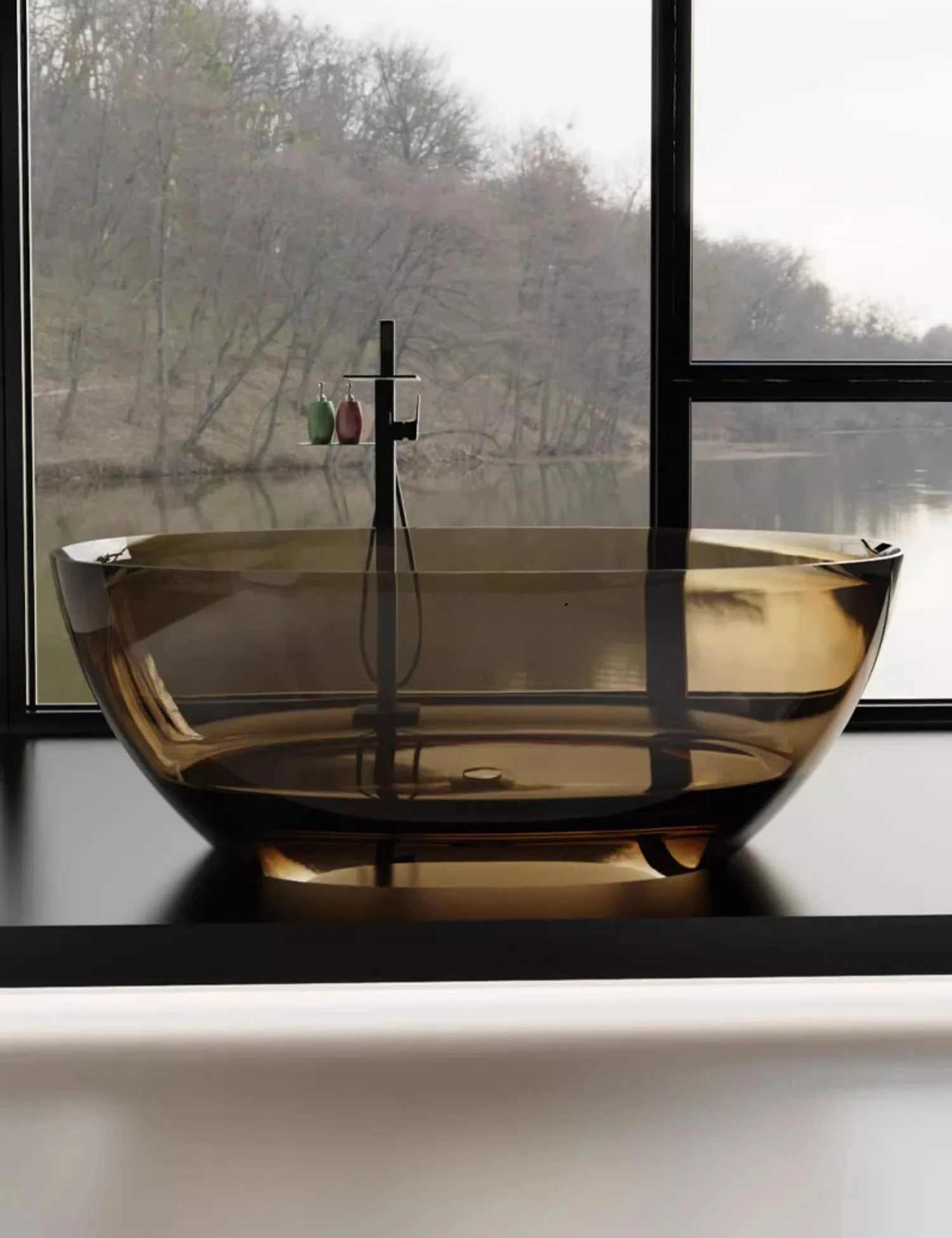 

Custom transparent resin color crystal bathtub goose egg integrated molding
