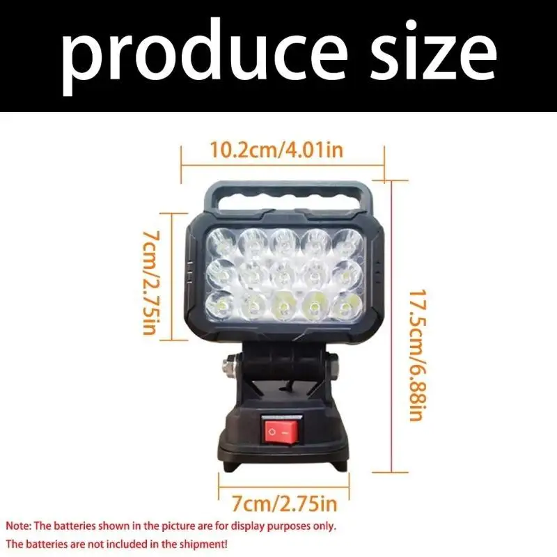 Y1UD 1600Lumen Folding Angles Work Light Suitable With 18V Tool Batteries