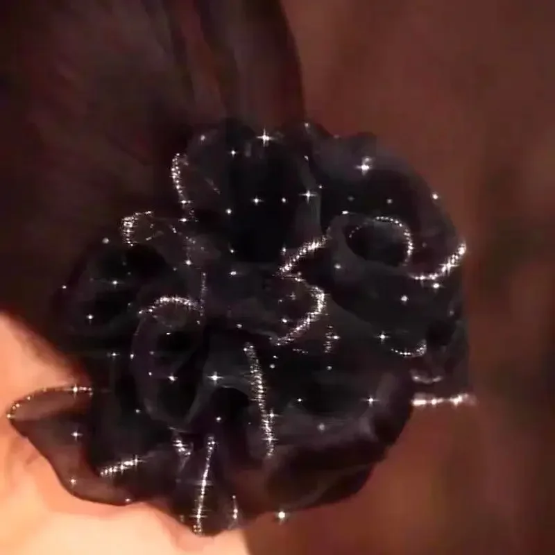 Large Hair Band High Elastic headband Flower Elegant golden Starry Sky Hair Volume Bubble Headband for women Hair Accessories