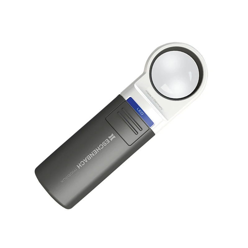 

ESCHENBACH Mobilux LED Illuminated Hand-held Magnifiers 10x or 12.5x 35MM Optical Grade Plastic Lens Jewelers Loupe with Light