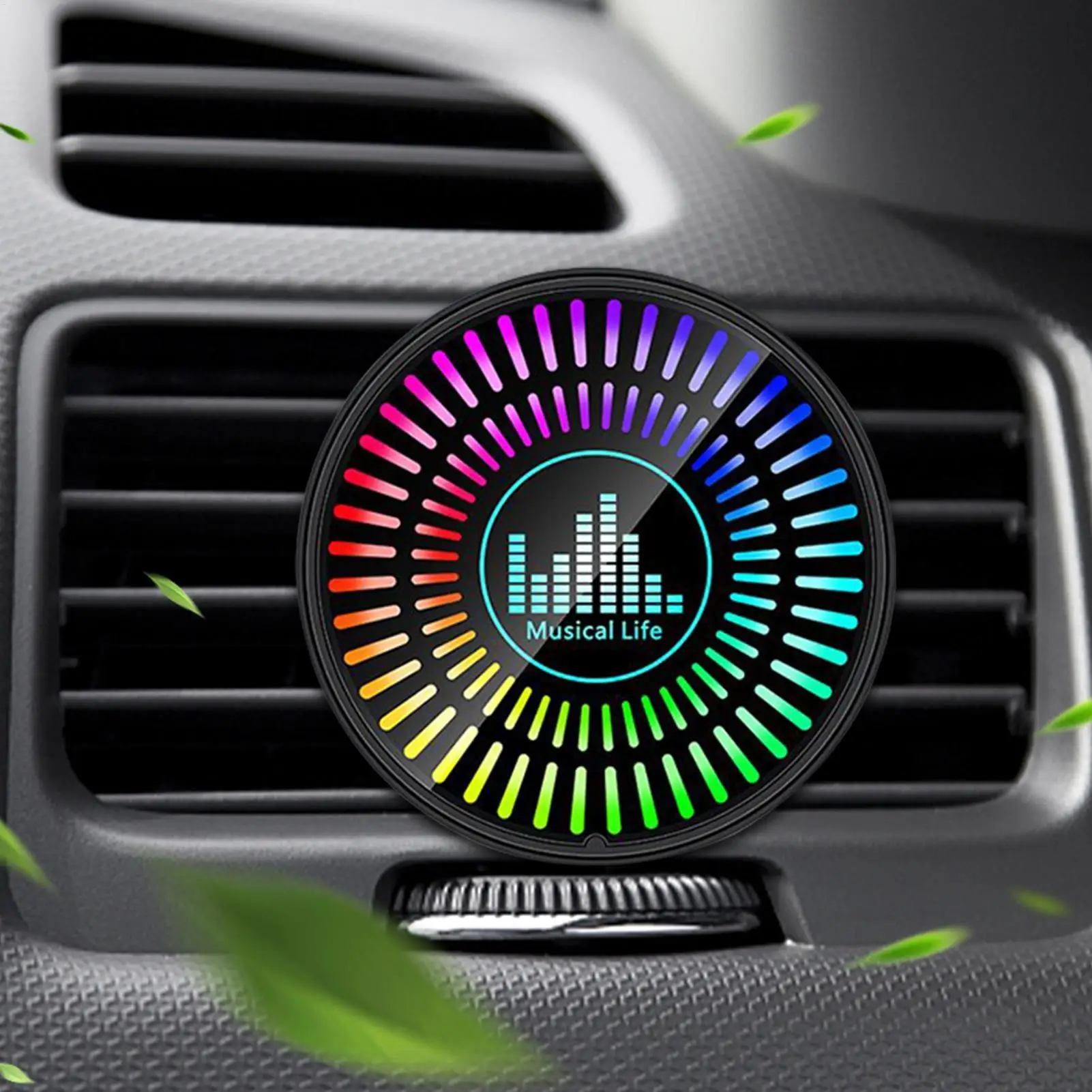 Music Rhythm Car Diffuser & Mood Light, Sound Activated Color Changing with Fragrance, USB Powered for Vehicle and Home Decor