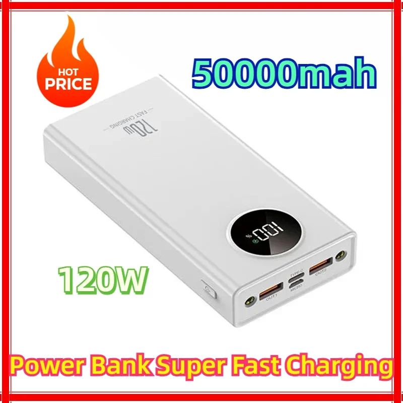 

2024 120W Power Bank Super Fast Charging 50000mah Ultralarge Capacity For Mobile Power External Battery for Iphone Xiaomi