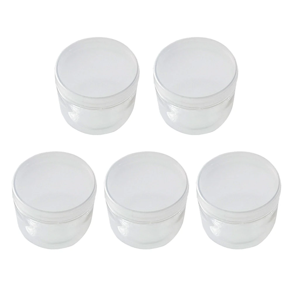

5pcs Clear Plastic Storage Jars Hair Accessories Organizer Transparent Bath Box With Lid Desktop Jewelry Container For