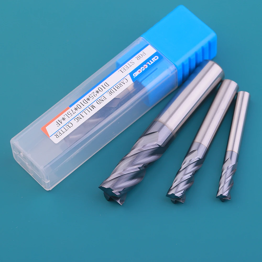 

HRC50 Carbide end mill 4Flutes Milling cutting Tools 2 3 4 5 6 8 10 12mm Milling Cutter EndMills CNC Face or Side machine