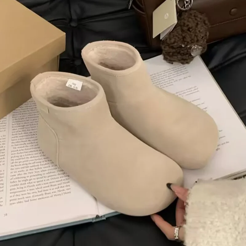 

Women Ankle Boots Winter Plush Warm Cotton Boots High Quality Suede Casual Ankle Boot Fashion Winter Boots for Women Botas Mujer