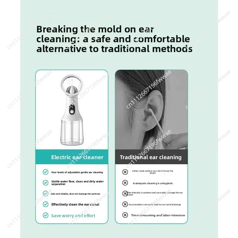 Automatic Ear Wax Removal Kit, Pulse Electric Ear Cleaner Portable for Adults Kids, Handheld Irrigation Washer
