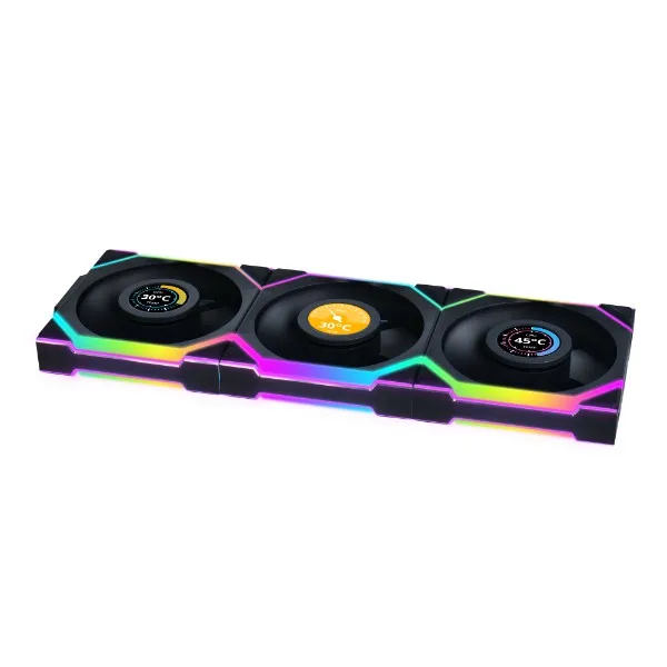 

LIANLI Wireless UNI FAN SL LCD120V3-3B/W Reverse Case Fan Gaming Computer Cooling Cooler RGB PC Case PWM Fan