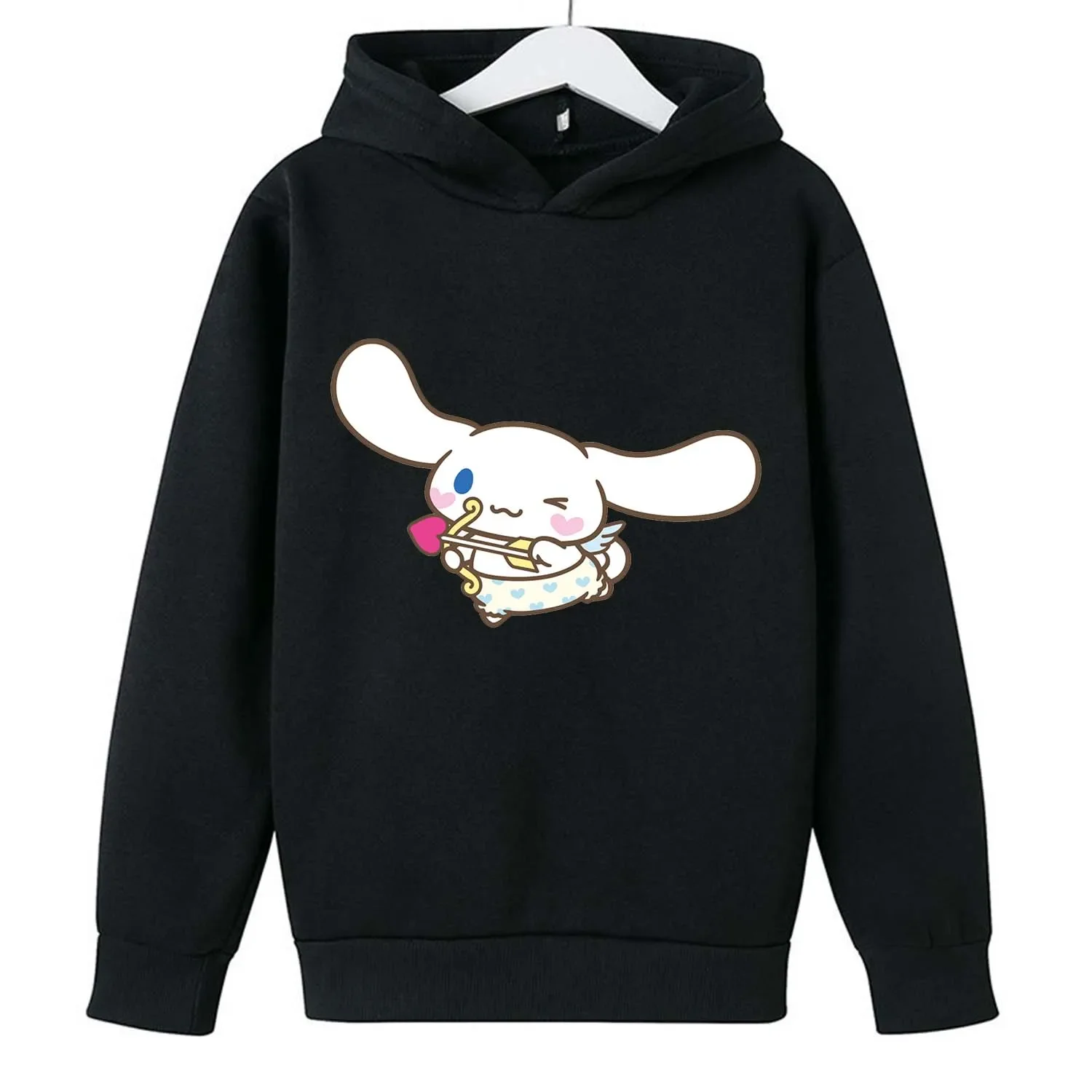 Cinnamoroll Thick Hoodie for Children Cute Sanrio Cartoon Fleece Clothing for Girls Boy Trendy Hoodies Clothes Sweatshirt Gift