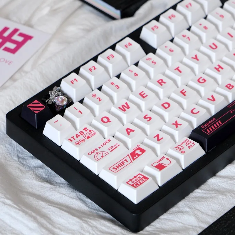 Original Theme Keycap 136keys PBT Custom Pink Girl Magnet Switch Keyboard Cap Cherry Profile Game KeyCap for Mechanical Keyboard