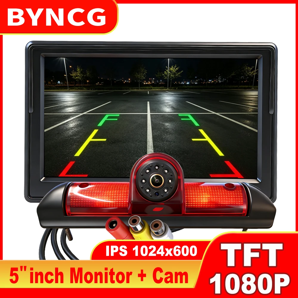 For Fiat Ducato Citroen Jumper Peugeot Boxer Wireless Brake Light Reversing Camera & Monitor Kit With 5 Inch HD Monitor