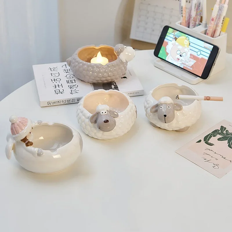 

Ceramic Ashtray Living Room Anti Fly Ash Ashtray Creative Cute Personality Animal Home Decor Boyfriend Gift Table Decoration