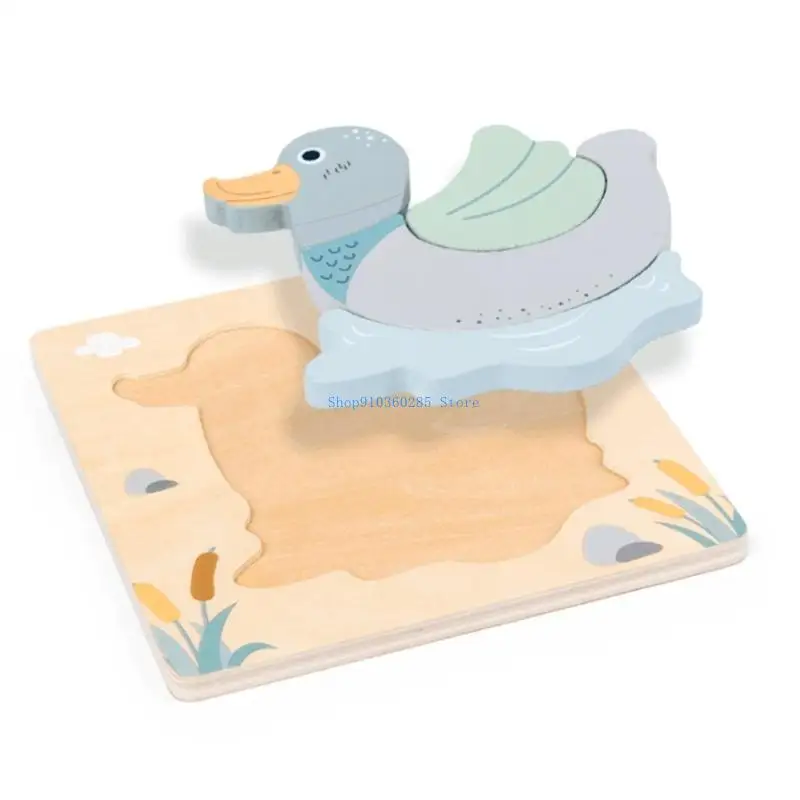 Animali da cartone animato K9FF forma il gioco puzzle in legno blocca giocattolo educativo per i bambini